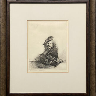 Hendrika de Boer - Signed Vintage self Portrait Etching After Rembrandt on Paper
