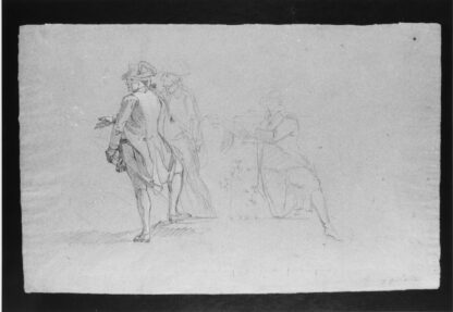 Study for "The Siege of Gibraltar": Three Officers, Two Standing and One Kneeling